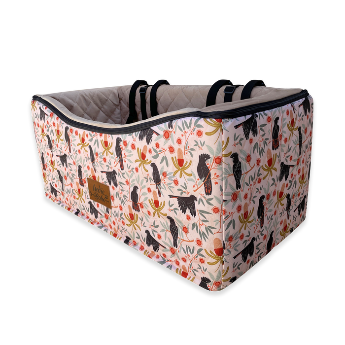 Sunset Cockatoo dog car booster seat