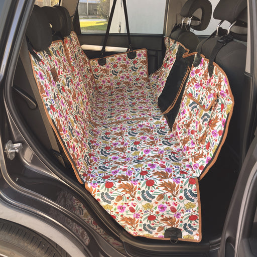 Dog Car Hammock for Back Seat waterproof in floral design