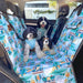 3 dogs on hammock car seat protector  with headrest seat belts