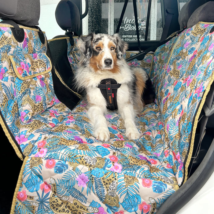 Dog Hammock Back Seat Cover | Leopard Luxe | Car 2-in-1 System