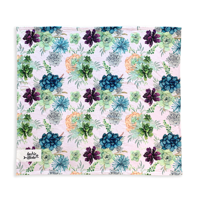 Succulent Medley warm dog and cat blanket fleece