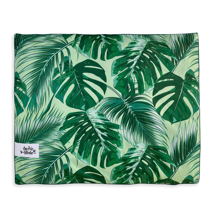 Tropical Leaves Outdoor Waterproof Dog Bed