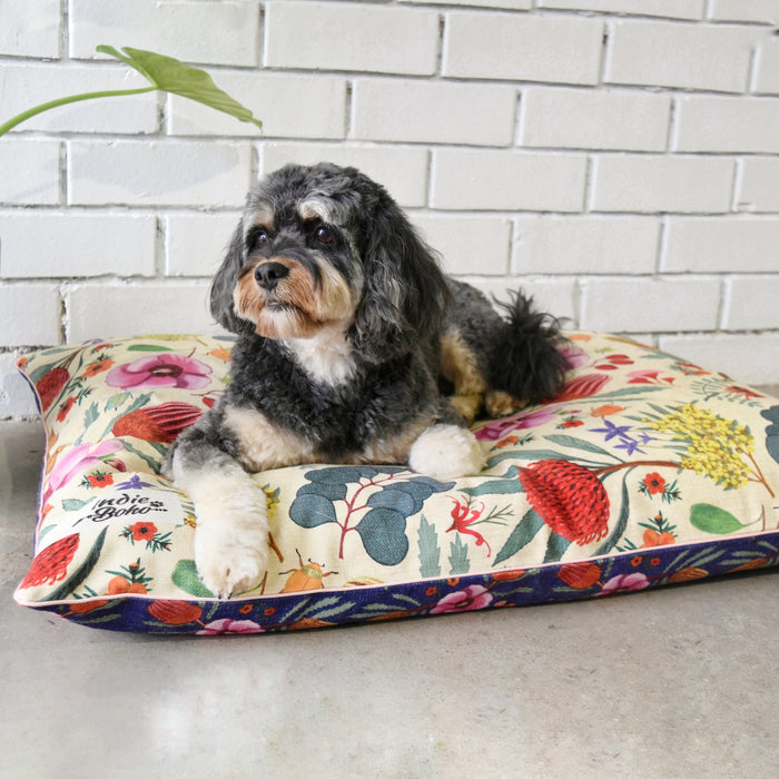 Native Flora Linen-Blend – MEDIUM Pet Bed