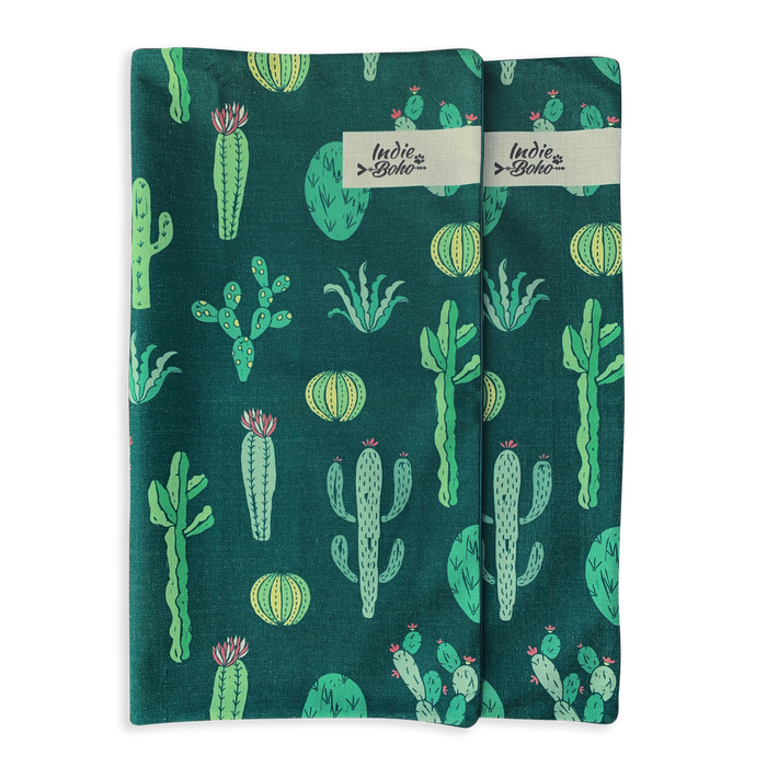 Additional Linen-Blend  Bed Cover - Cactus Garden