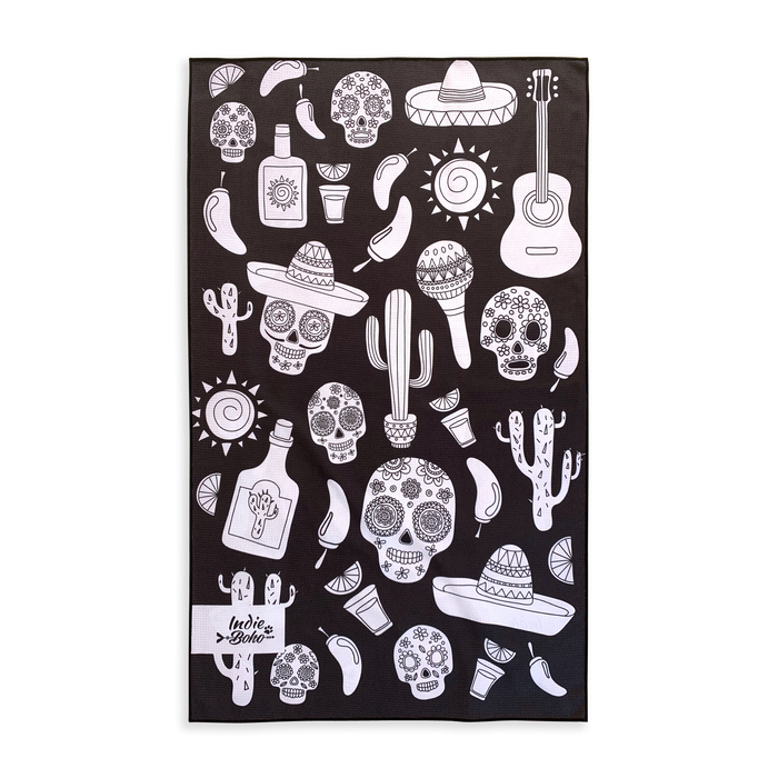 Mexican Skulls Pet Travel Towel