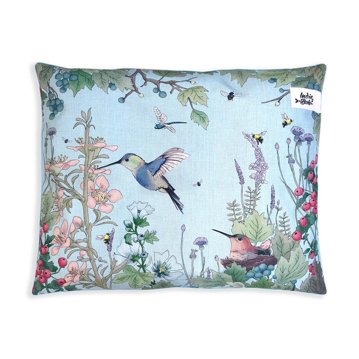 Hummingbird Fields Linen-Blend - LARGE Pet Bed