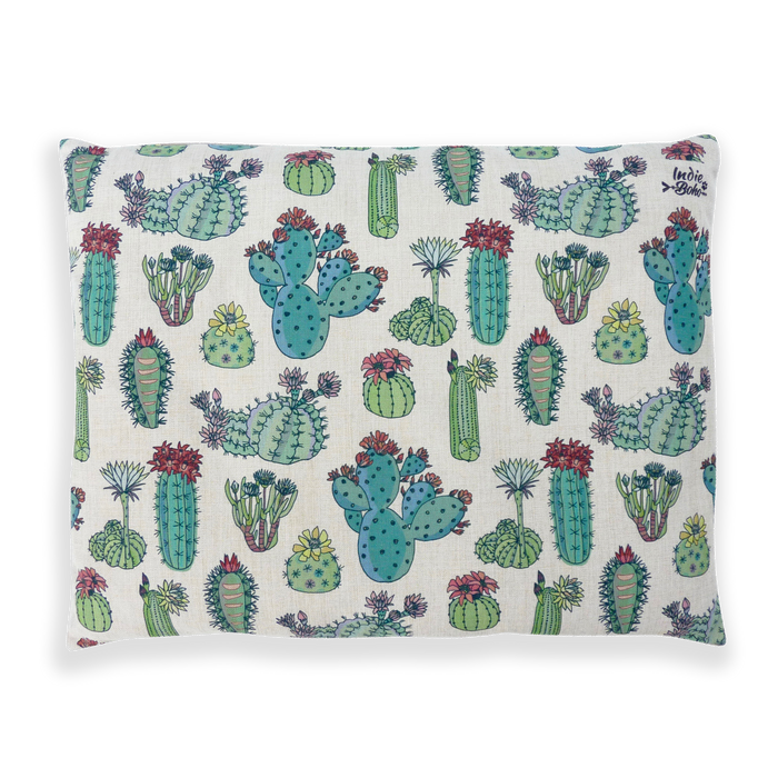 Desert Cacti Linen-Blend – LARGE Dog Bed